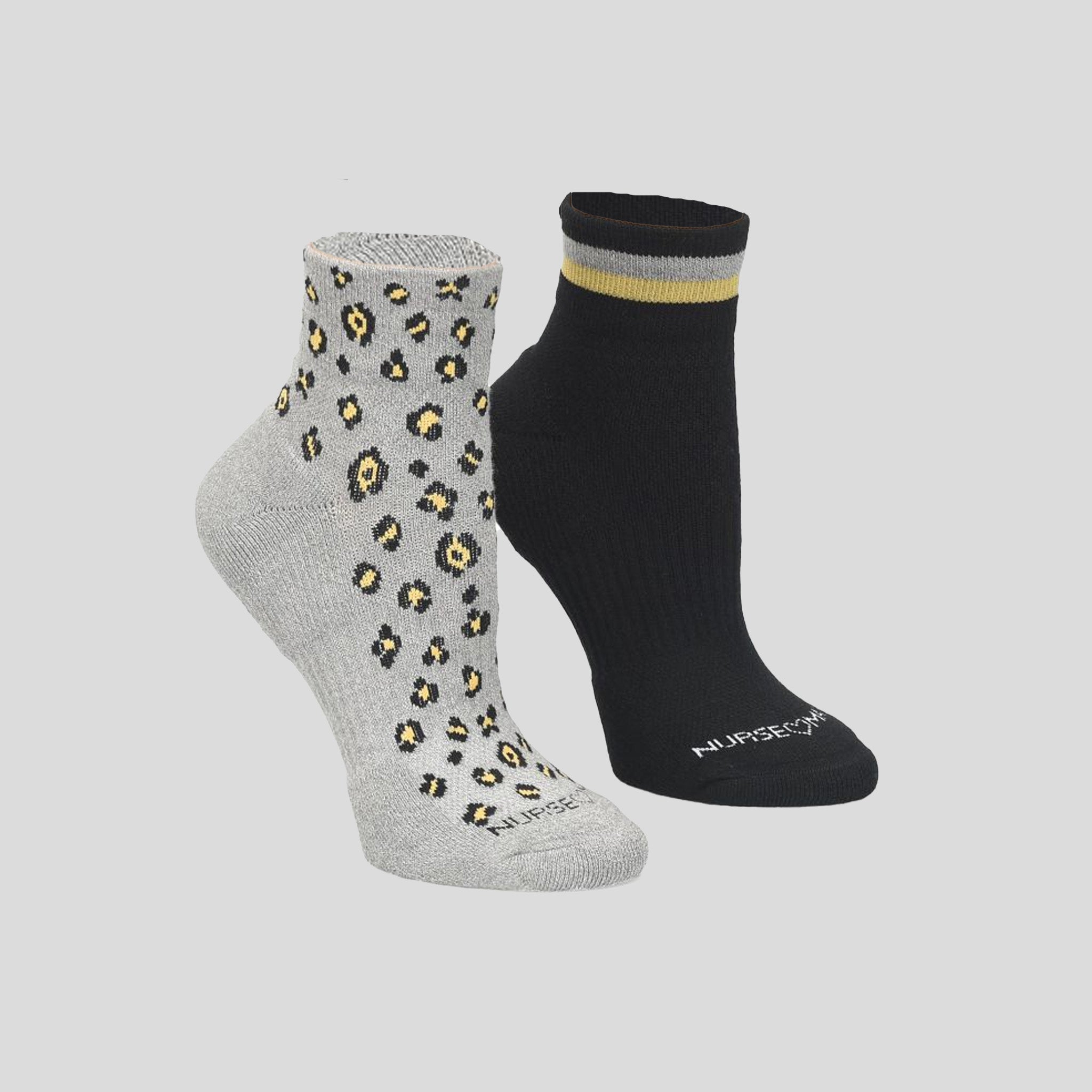 Compression Quarter Top 2-Pair Pack | Grey Leopard